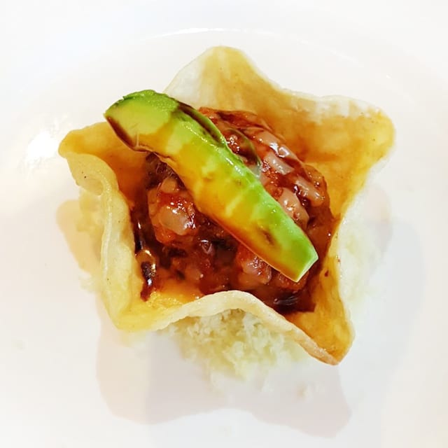 Spicy Tuna with Tortilla Bowl.